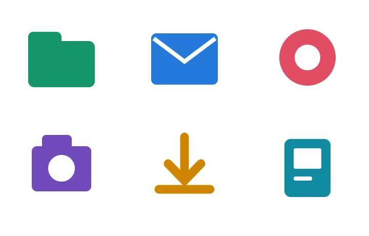 Original six-icon sheet containing the mail icon before extraction